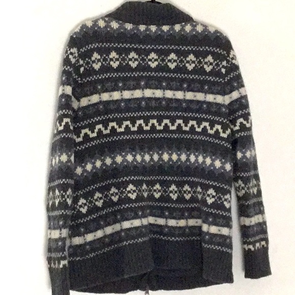 L.L. Bean Lamb’s Wool Full Zip Chunky Thick Sweater, Pockets. Retro Western Y2K - Picture 2 of 6